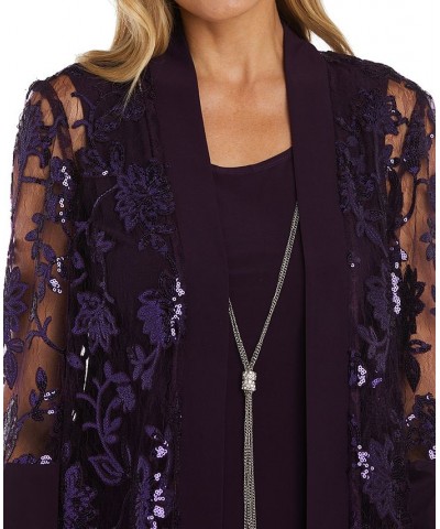 Women's Scoop-Neck Dress & Beaded Jacket Blue $41.86 Dresses