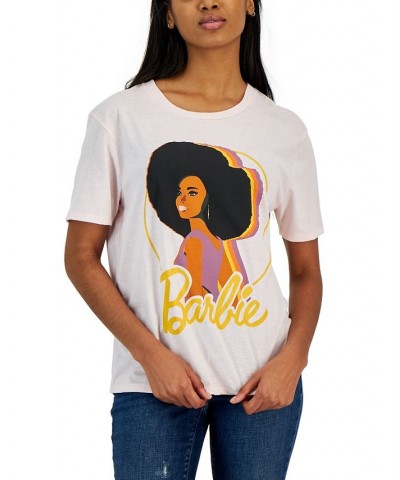 Juniors' Barbie-Graphic Crewneck T-Shirt Barely Pink $11.20 Tops