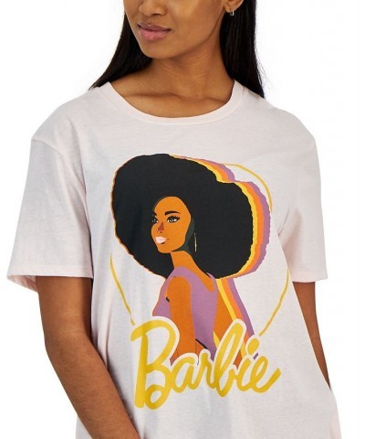 Juniors' Barbie-Graphic Crewneck T-Shirt Barely Pink $11.20 Tops