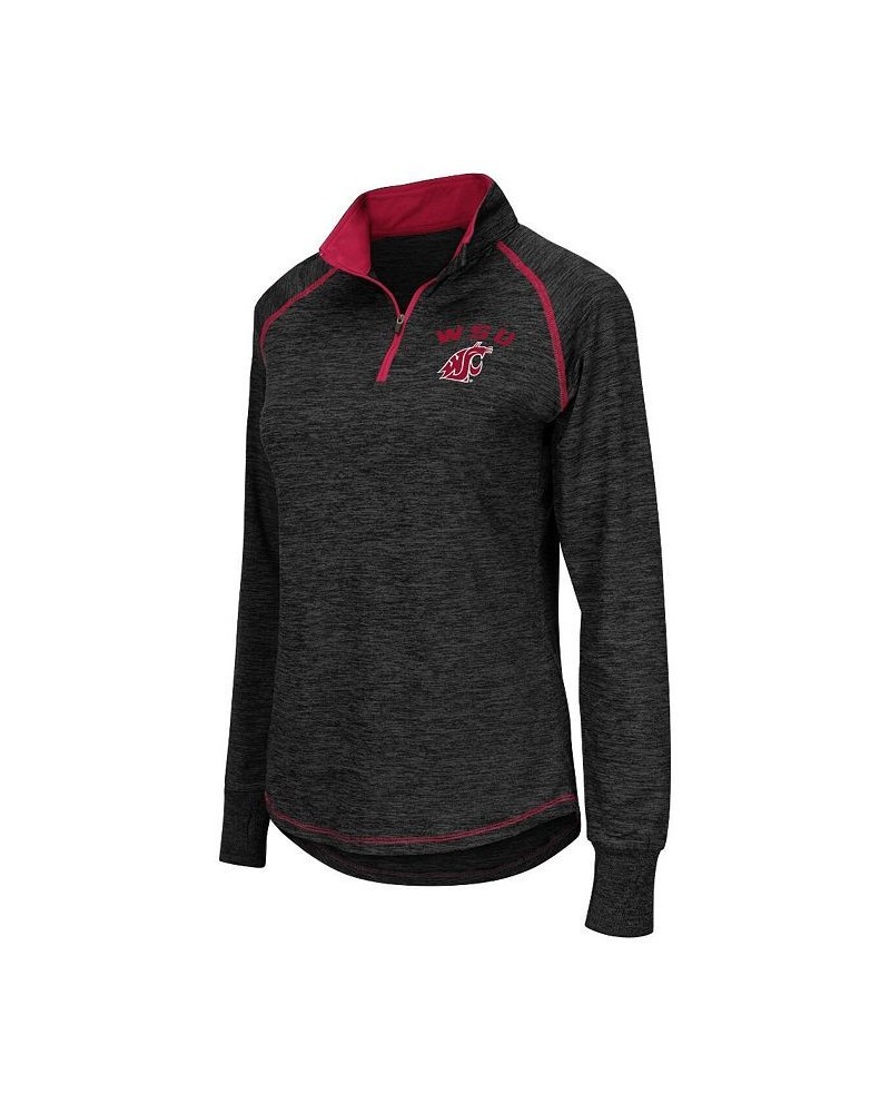 Women's Black Washington State Cougars Bikram 1/4 Zip Long Sleeve Jacket Black $22.55 Jackets