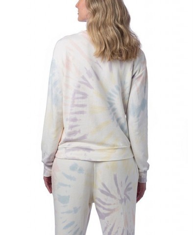 Women's Washed Terry Throwback Pullover T-shirt Spectrum Spiral Tie Dye $34.79 Tops