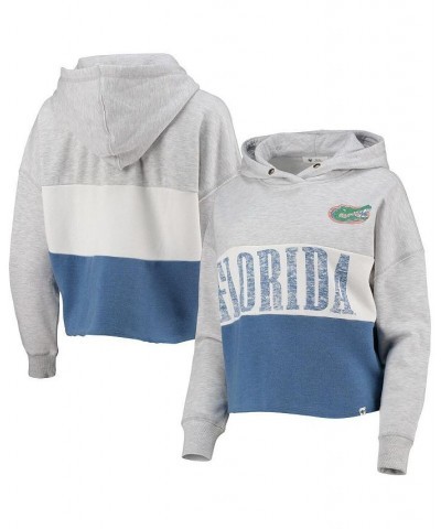 Women's '47 Florida Gators Lizzy Colorblocked Cropped Pullover Hoodie Heathered Gray, Heathered Royal $40.79 Sweatshirts