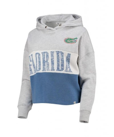 Women's '47 Florida Gators Lizzy Colorblocked Cropped Pullover Hoodie Heathered Gray, Heathered Royal $40.79 Sweatshirts