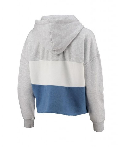 Women's '47 Florida Gators Lizzy Colorblocked Cropped Pullover Hoodie Heathered Gray, Heathered Royal $40.79 Sweatshirts