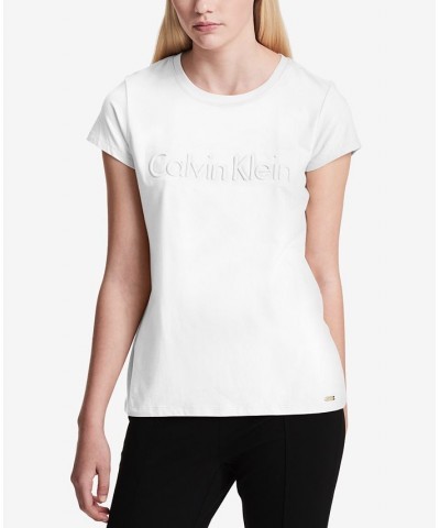 Short Sleeve Logo T-Shirt White $23.76 Tops