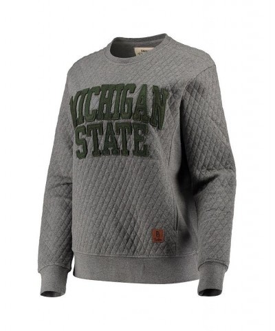 Women's Heather Charcoal Michigan State Spartans Moose Quilted Pullover Sweatshirt Heather Charcoal $31.50 Sweatshirts