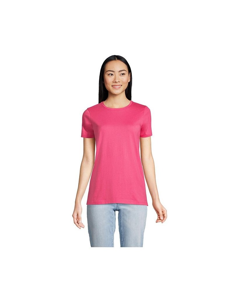 Women's Petite Relaxed Supima Cotton Short Sleeve Crewneck T-Shirt Lavender cloud $24.27 Tops