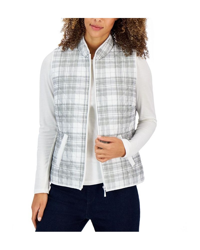 Women's Good Morning Sleeveless Puffer Vest White $12.58 Jackets