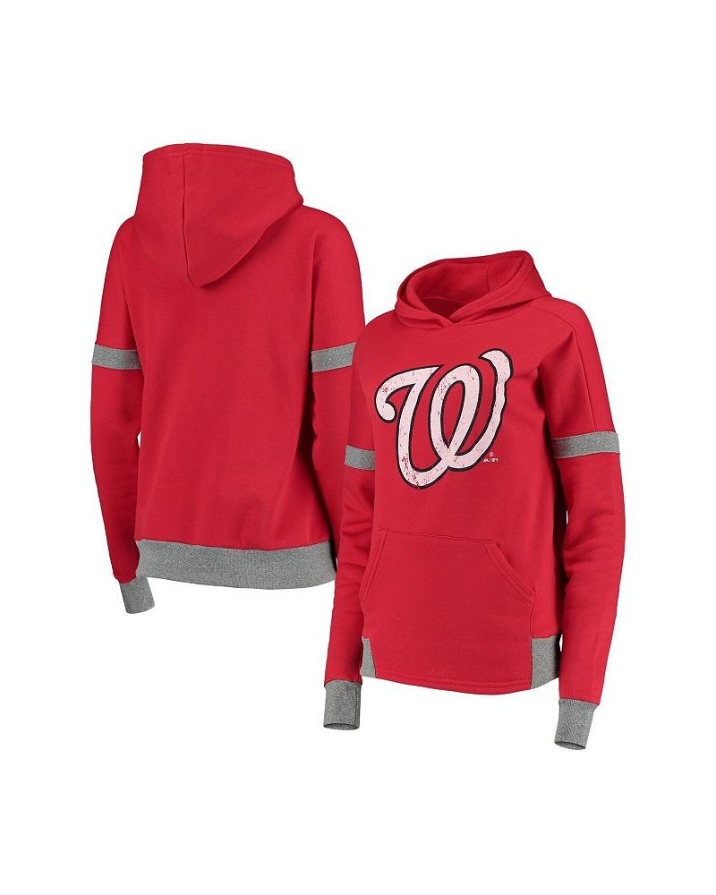 Women's Threads Red and Gray Washington Nationals Iconic Fleece Pullover Hoodie Red, Gray $34.50 Sweatshirts