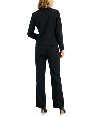 Women's Two-Button Pinstriped Pantsuit Regular & Petite Blue $45.00 Suits