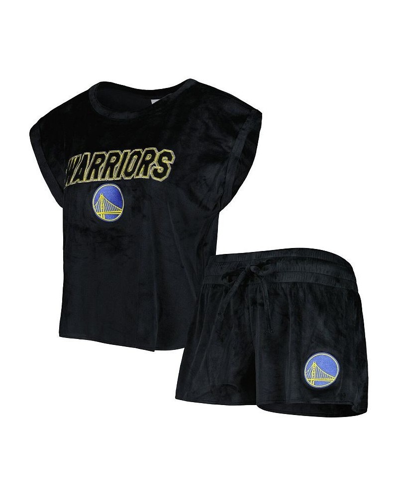 Women's Black Golden State Warriors Intermission T-shirt and Shorts Sleep Set Black $32.90 Pajama