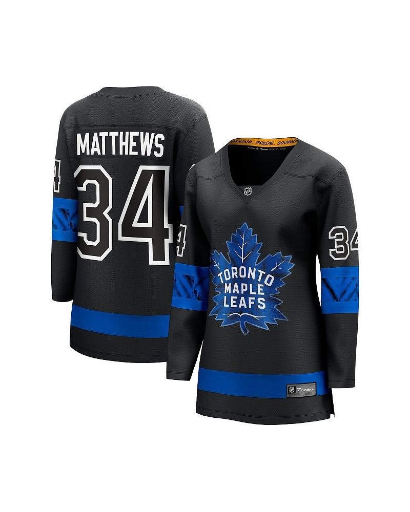 Women's Branded Auston Matthews Black Toronto Maple Leafs Alternate Premier Breakaway Reversible Player Jersey Black $75.90 J...