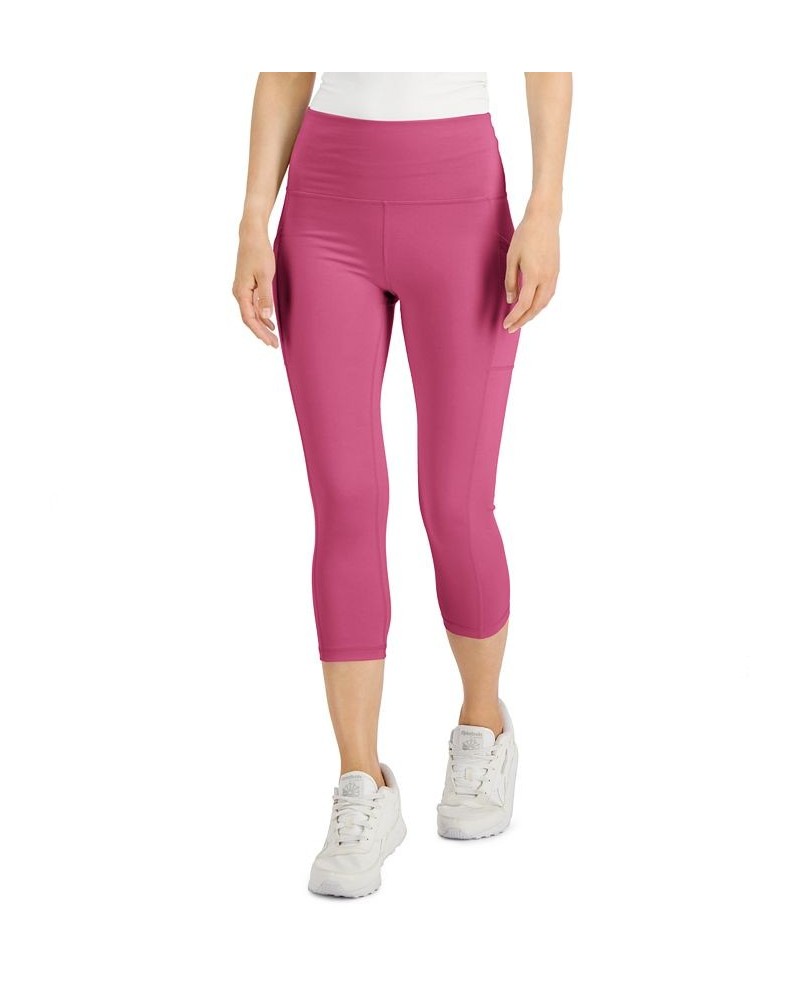 Women's Compression High-Rise Side-Pocket Cropped Leggings Regular & Petite Violet Quartz $14.17 Pants