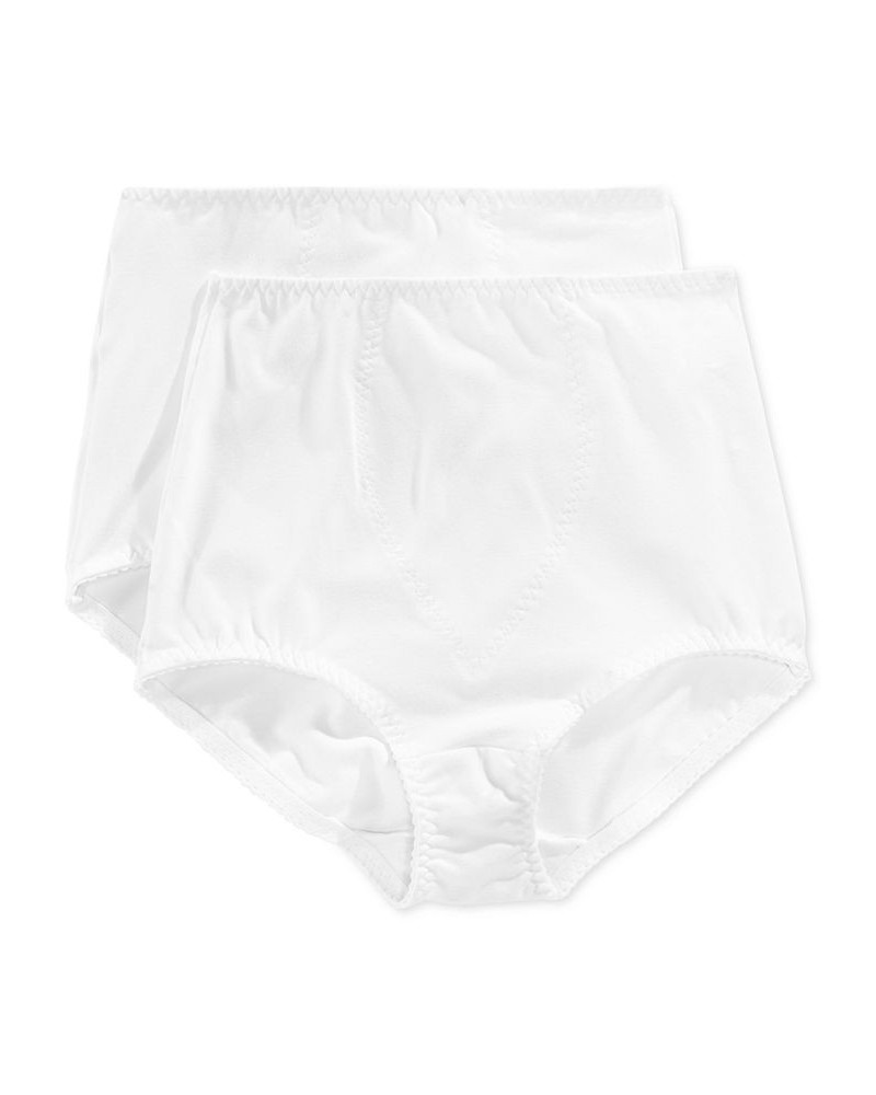 Women's Light Tummy-Control Cotton 2-Pack Brief Underwear X037 White/White $14.30 Panty