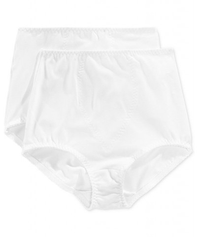 Women's Light Tummy-Control Cotton 2-Pack Brief Underwear X037 White/White $14.30 Panty