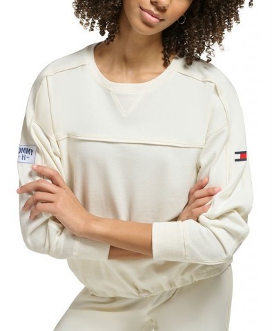 Women's French Terry Crewneck Sweatshirt Tan/Beige $17.89 Tops