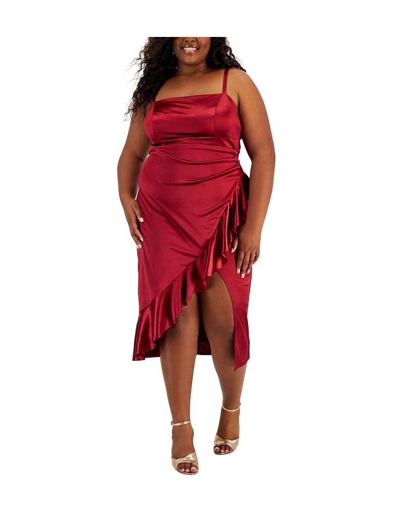 Trendy Plus Size Ruffled Midi Dress Purple $35.60 Dresses