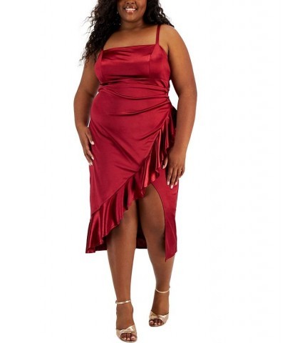 Trendy Plus Size Ruffled Midi Dress Purple $35.60 Dresses