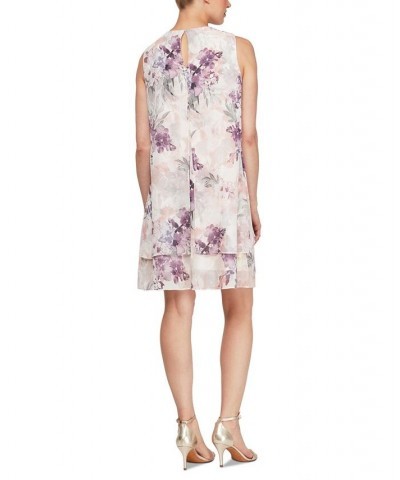 Embellished Cutout-Neck Dress White Floral $46.41 Dresses