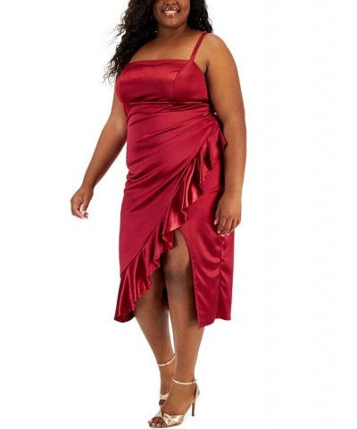 Trendy Plus Size Ruffled Midi Dress Purple $35.60 Dresses