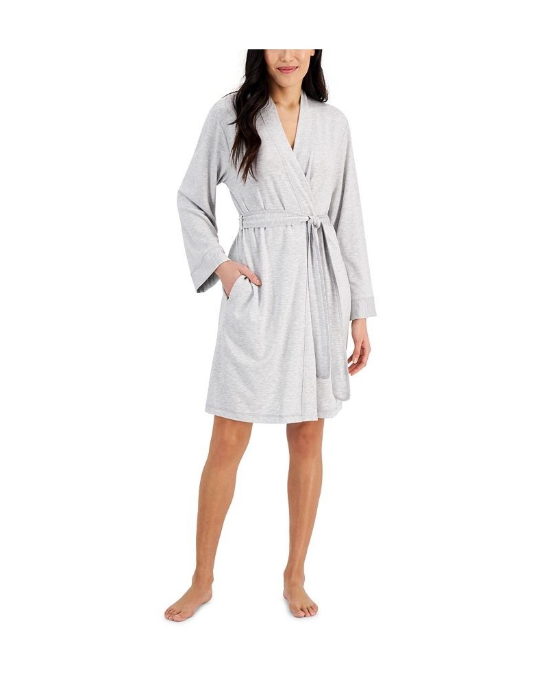 French Terry Wrap Robe Misty Grey Hthr $17.58 Sleepwear