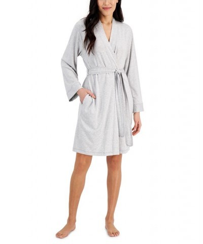 French Terry Wrap Robe Misty Grey Hthr $17.58 Sleepwear