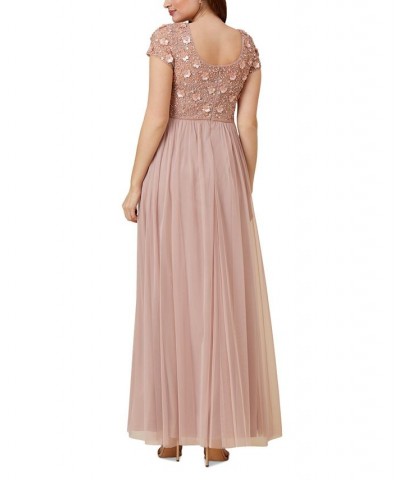 Beaded Chiffon Gown Pink $98.42 Jackets