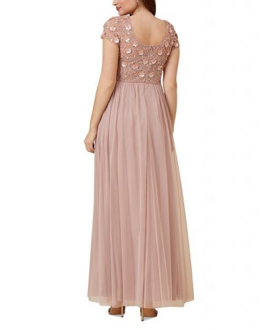 Beaded Chiffon Gown Pink $98.42 Jackets