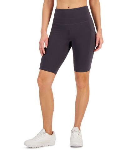 Womens 10" Bike Shorts Regular & Petite Gray $12.02 Shorts