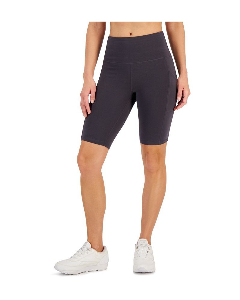 Womens 10" Bike Shorts Regular & Petite Gray $12.02 Shorts