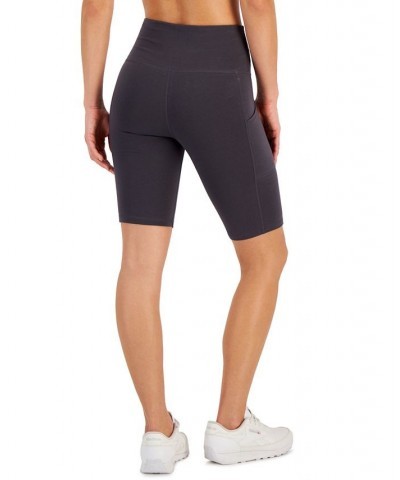 Womens 10" Bike Shorts Regular & Petite Gray $12.02 Shorts