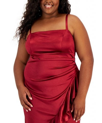 Trendy Plus Size Ruffled Midi Dress Purple $35.60 Dresses