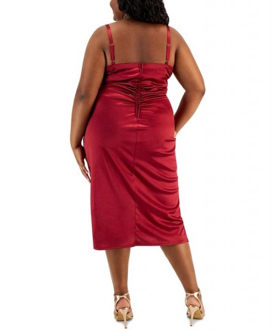 Trendy Plus Size Ruffled Midi Dress Purple $35.60 Dresses