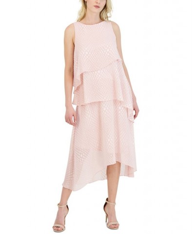 Women's Boat-Neck Sleeveless High-Low Dress Blush $44.03 Dresses