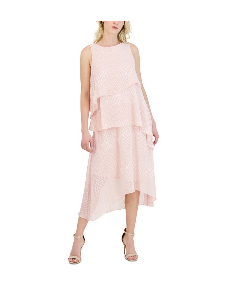 Women's Boat-Neck Sleeveless High-Low Dress Blush $44.03 Dresses