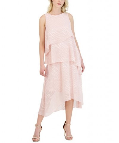 Women's Boat-Neck Sleeveless High-Low Dress Blush $44.03 Dresses