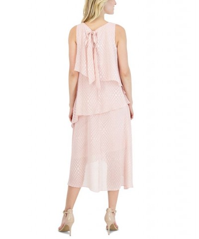 Women's Boat-Neck Sleeveless High-Low Dress Blush $44.03 Dresses