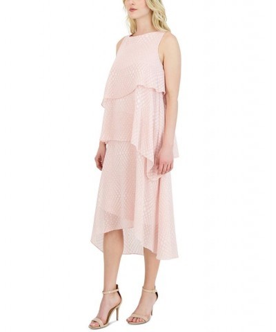 Women's Boat-Neck Sleeveless High-Low Dress Blush $44.03 Dresses