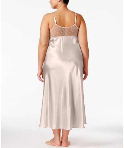 Plus Size Satin Stella Lingerie Nightgown Tan/Beige $16.00 Sleepwear