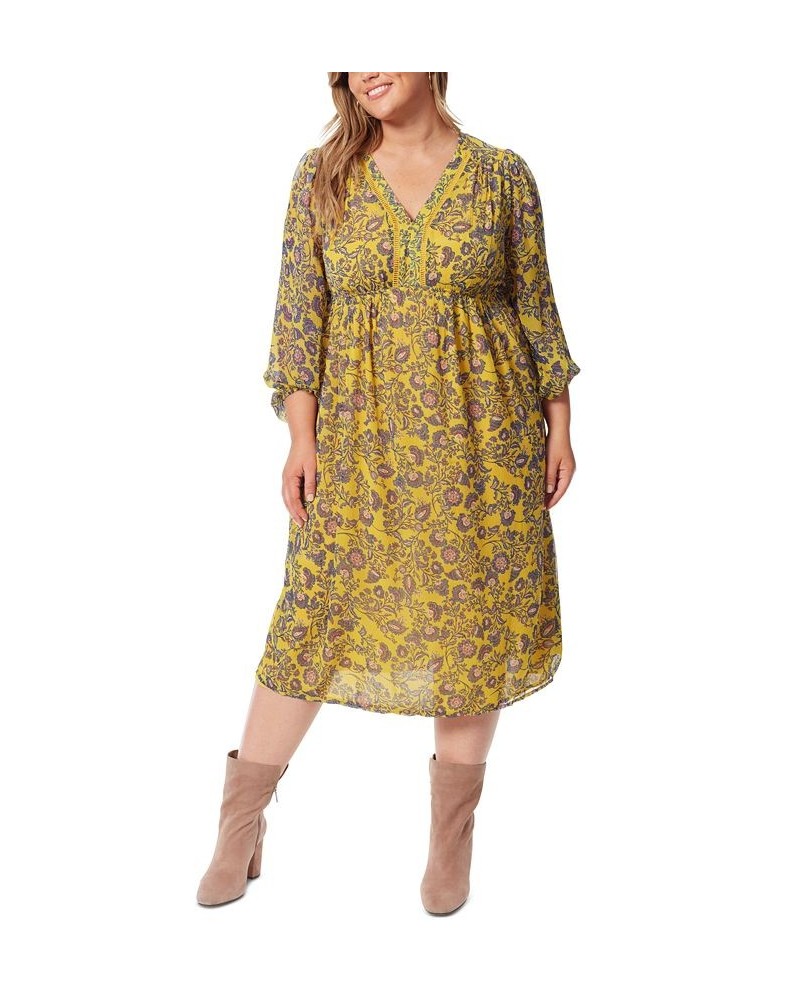 Trendy Plus Size Annalise V-Neck A-Line Dress Meso Botanicals $56.98 Dresses