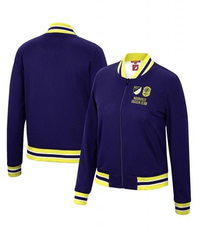 Women's Navy Nashville SC Mesh Full-Zip Jacket Navy $73.60 Jackets