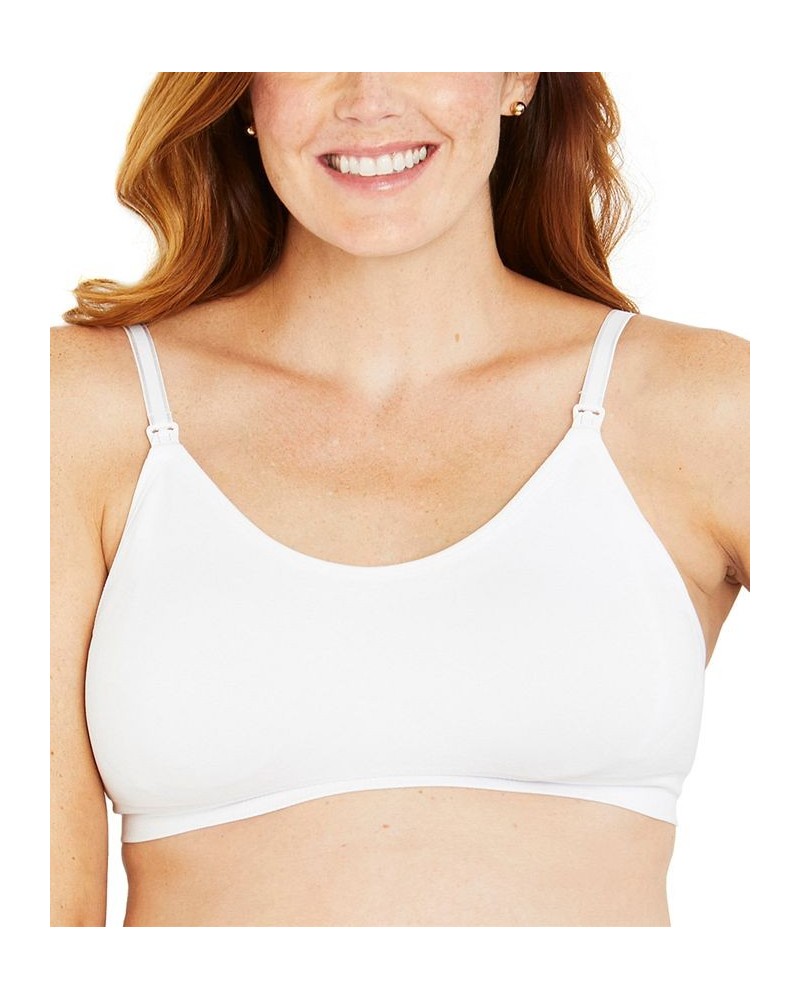 Seamless Full-Coverage Clip-Down Nursing Bra White $16.80 Bras