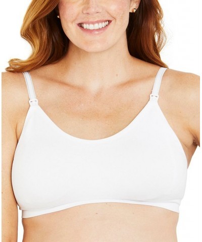 Seamless Full-Coverage Clip-Down Nursing Bra White $16.80 Bras