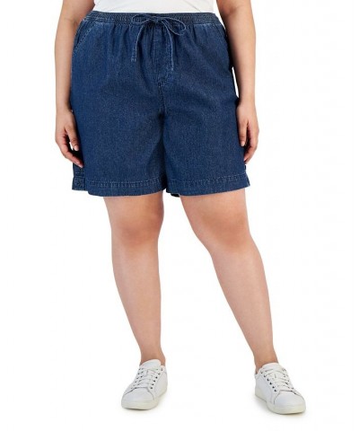 Plus Size Cotton Emelia Pull-On Shorts Twilight Wash $11.17 Shorts