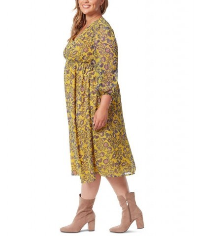 Trendy Plus Size Annalise V-Neck A-Line Dress Meso Botanicals $56.98 Dresses