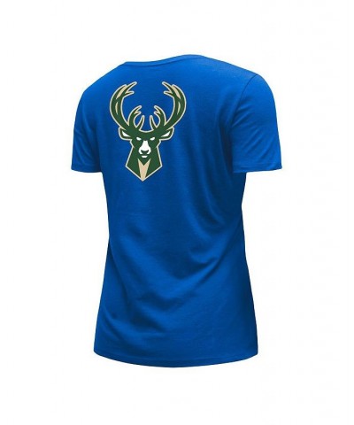 Women's Blue Milwaukee Bucks 2022/23 City Edition V-Neck T-shirt Blue $22.09 Tops