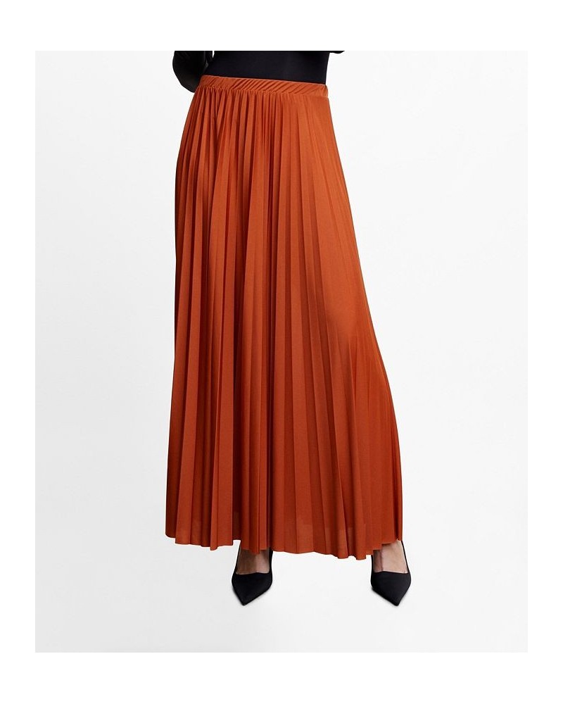 Women's Pleated Long Skirt Russet $45.89 Skirts