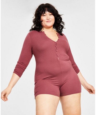 Style Not Size Women's and Plus Size Solid Romper Purple $10.03 Sleepwear