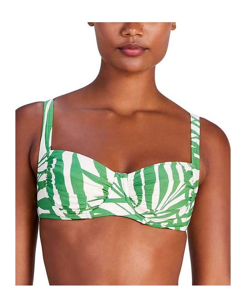 Women's Shirred Underwire Bikini Top & Skirt Overlay Bikini Bottoms Bitter Greens $47.25 Swimsuits