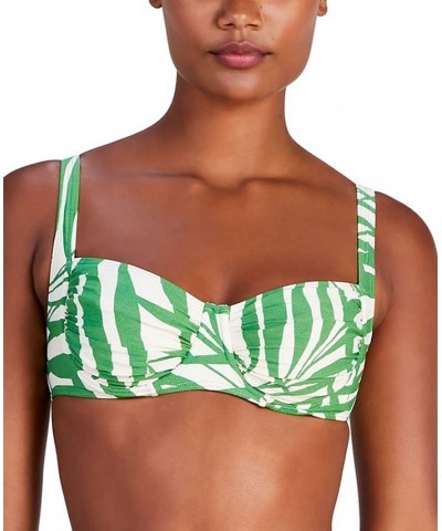 Women's Shirred Underwire Bikini Top & Skirt Overlay Bikini Bottoms Bitter Greens $47.25 Swimsuits